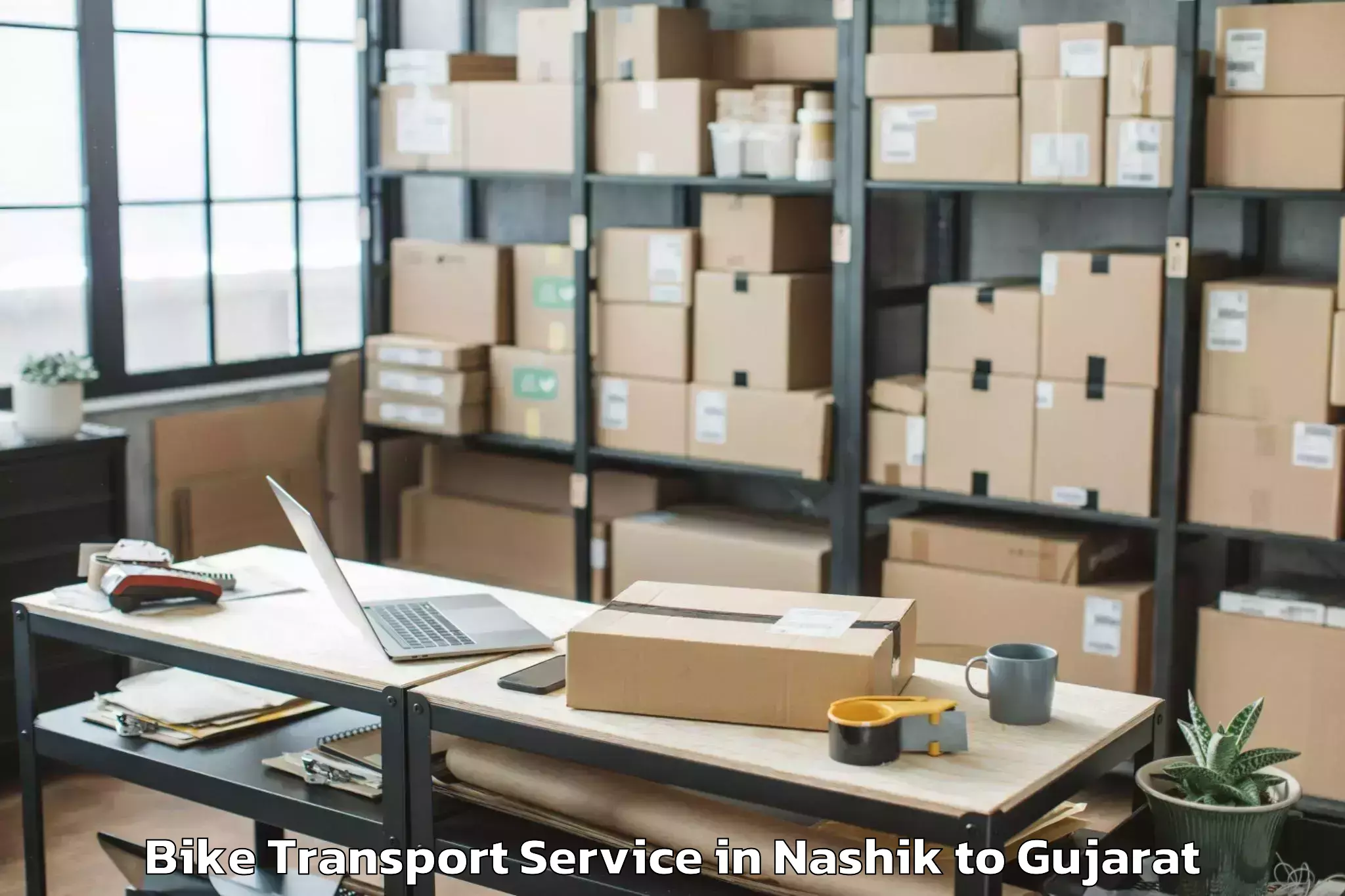 Reliable Nashik to Abhilashi University Surat Bike Transport